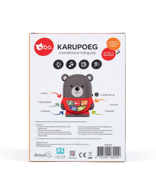 bo. Интерактивная игрушка "Медвежонок" (на эст. яз)