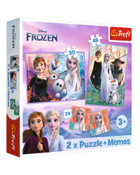 TREFL FROZEN Комплект пазлов "Холодное сердце 2" 30шт. + 48шт. + 24 мемо