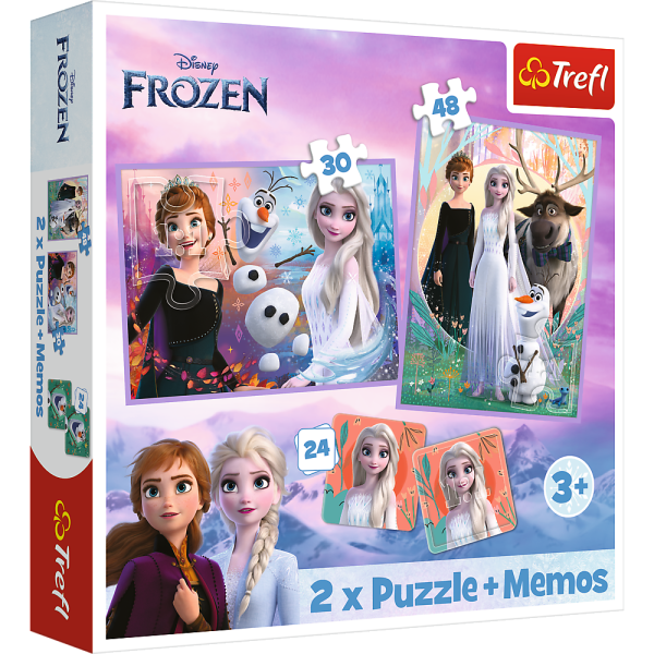TREFL FROZEN Комплект пазлов "Холодное сердце 2" 30шт. + 48шт. + 24 мемо