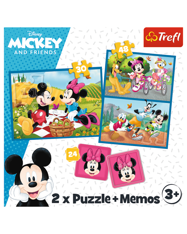 TREFL DISNEY Комплект пазлов Микки-Маус 30 шт. + 48 шт. + 24 мемо