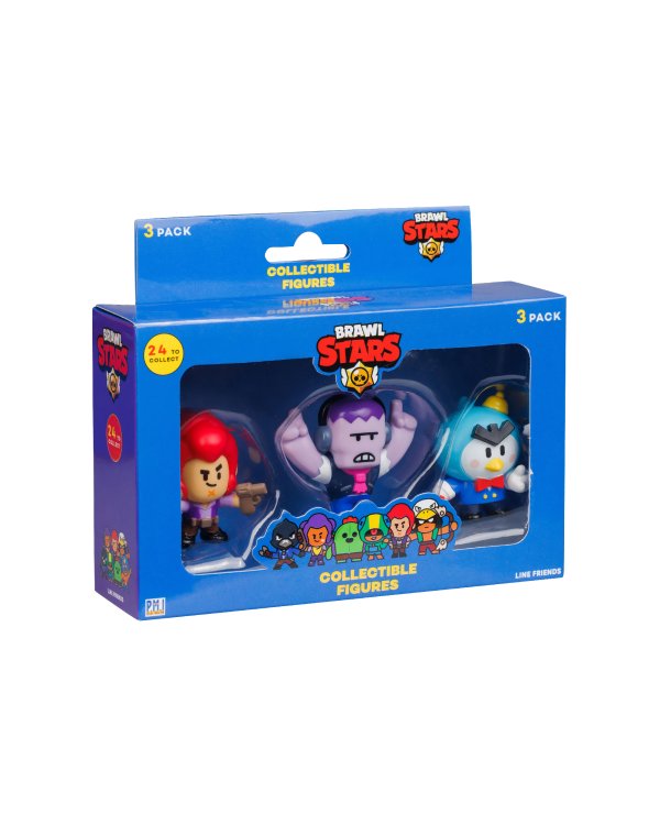 BRAWL STARS Фигурки, 3 шт в упаковке, 2 Серия, 5 см