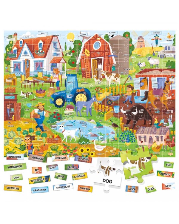 HEADU Развивающая игра Easy English 100 слов ферма