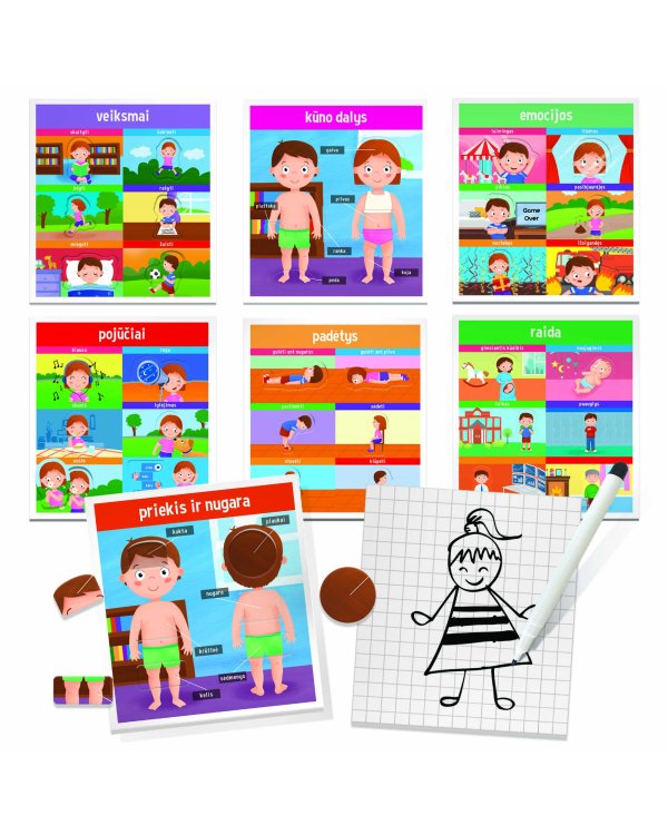 HEADU Развивающая игра Монтессори "Как мы созданы" (на лит. языке)