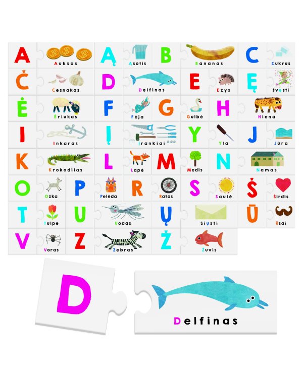 HEADU Монтессори Touch Abc пазл (на лит. языке)