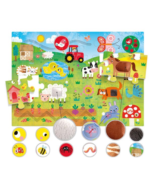 HEADU Пазл Тактильный Монтессори Ферма