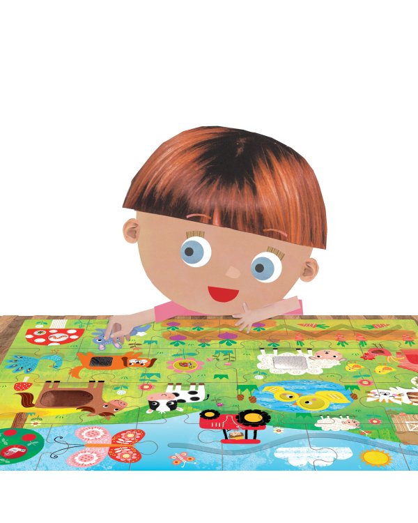 HEADU Пазл Тактильный Монтессори Ферма