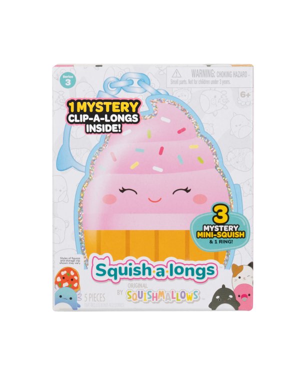 SQUISHMALLOWS CLIP-A-LONGS брелок-сюрприз с фигурками, 2,5 cm