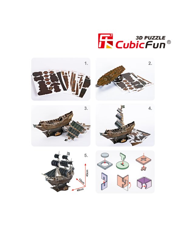 CUBICFUN 3D пазл Корабль Месть королевы Анны