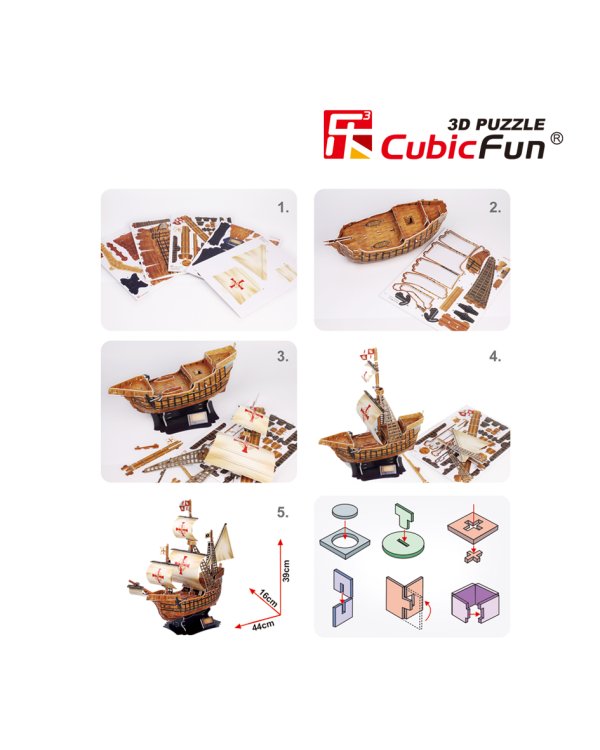 CUBICFUN 3D пазл флагманский корабль "Санта-Мария"