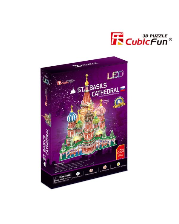 CUBICFUN 3D пазл Храм Василия Блаженного c LED