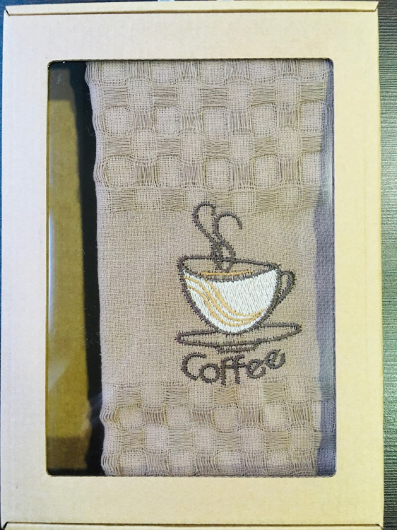 Полотенце вафельное 40*60, коричневое, в упаковке