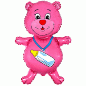 BOTTLE BEAR PINK ФОЛЬГА ВОЗДУШНЫЙ ШАР 82 CM