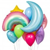 "PASTEL RAINBOW CRAZY" КОМПОЗИЦИЯ ИЗ ВОЗДУШНЫХ ШАРОВ
