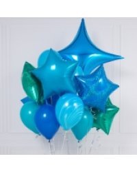 "PEACOCK BLUE CRAZY" КОМПОЗИЦИЯ ИЗ ВОЗДУШНЫХ ШАРОВ
