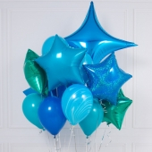 "PEACOCK BLUE CRAZY" КОМПОЗИЦИЯ ИЗ ВОЗДУШНЫХ ШАРОВ