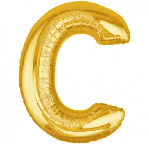 Шарик воздушный буква c цвет золото