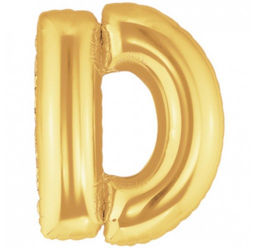 Шарик воздушный буква d цвет золото