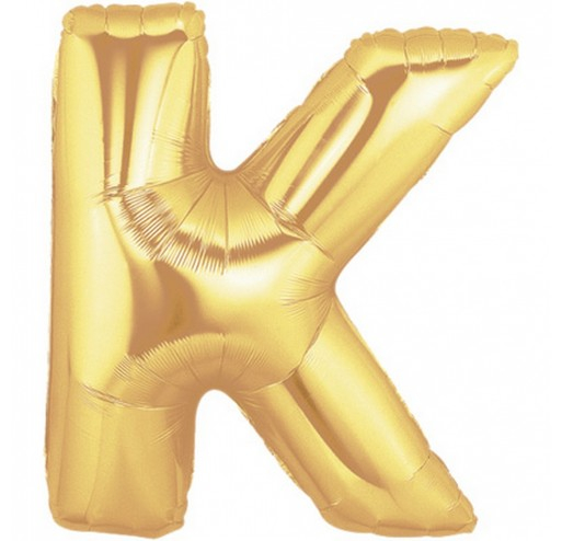 Шарик воздушный буква k цвет золото