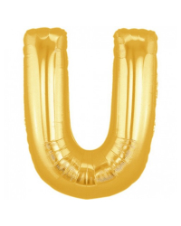 Шарик воздушный буква u цвет золото