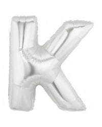 Шарик воздушный буква k цвет серебряный
