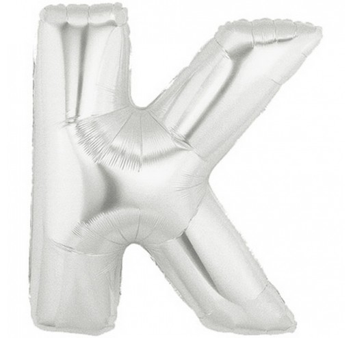 Шарик воздушный буква k цвет серебряный Шарик воздушный буква k цвет серебряный
