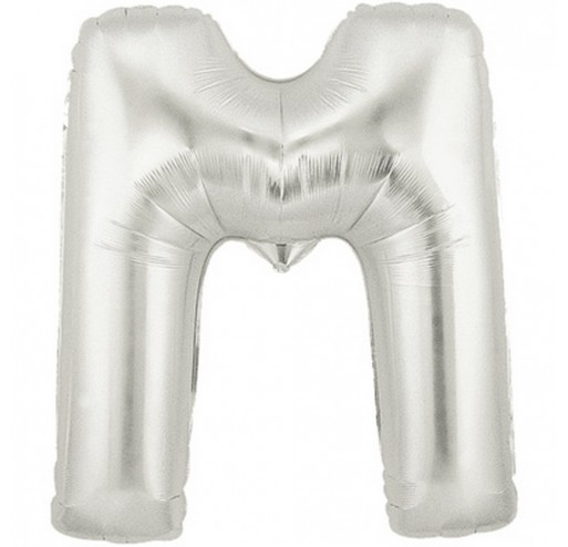 Шарик воздушный буква m цвет серебряный Шарик воздушный буква m цвет серебряный