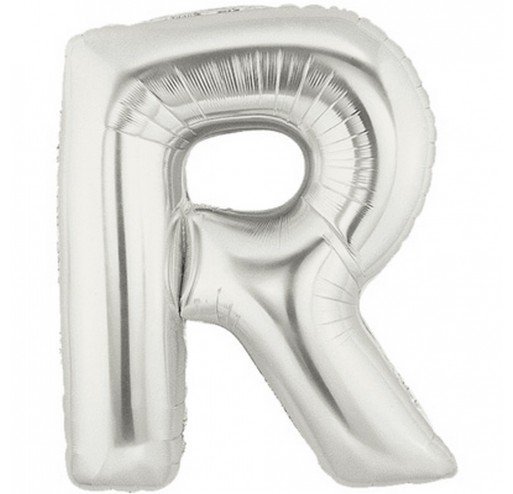Шарик воздушный буква r цвет серебряный Шарик воздушный буква r цвет серебряный