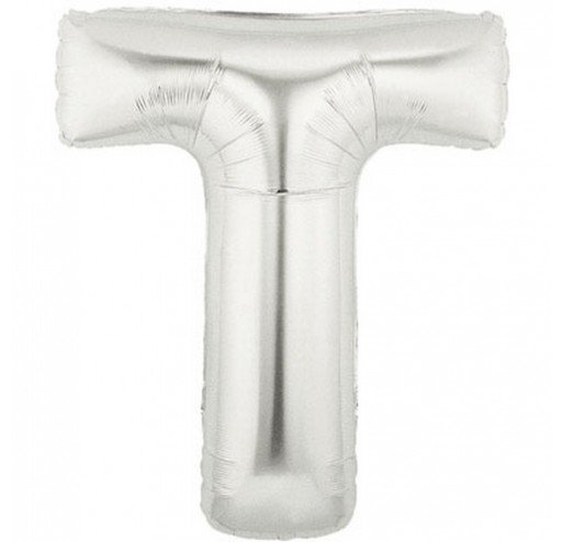 Шарик воздушный буква t цвет серебряный Шарик воздушный буква t цвет серебряный