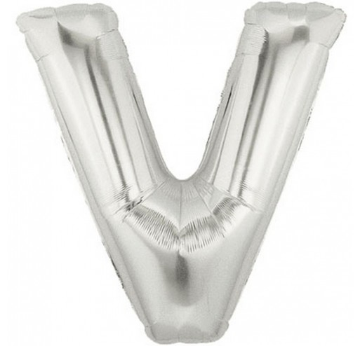 Шарик воздушный буква v цвет серебряный Шарик воздушный буква v цвет серебряный