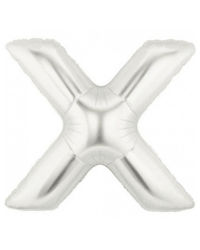 Шарик воздушный буква x цвет серебряный