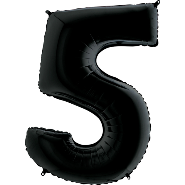 Шарик воздушный Цифра 5 цвет черный Шарик воздушный Цифра 5 цвет черный