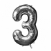 Шарик воздушный Цифра 3 цвет серебряный Шарик воздушный Цифра 3 цвет серебряный