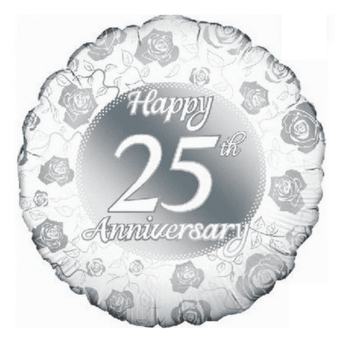 Happy 25th Anniversary - 18 Inch Foil