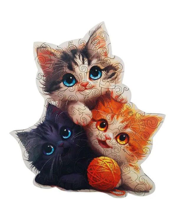 Пазл фигурный "Озорные котята"
