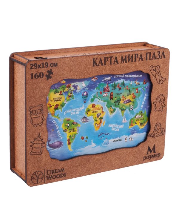 Пазл фигурный "Карта Мира"