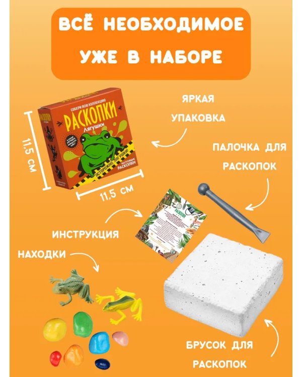 Набор для проведения раскопок Лягушки