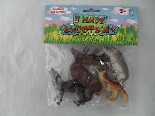 1toy "В мире животныx"дикие жив.россии 5шт x 12см., пак.с xед. 20.5x18x4 см