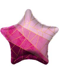 Шар (19''/48 см) Звезда, Диагонали, Фуше, 1 шт.