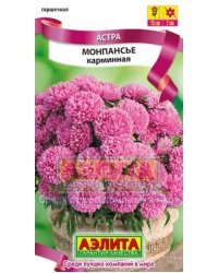 Семена. Астра "Монпансье карминная", однолетник, 0.2 грамма