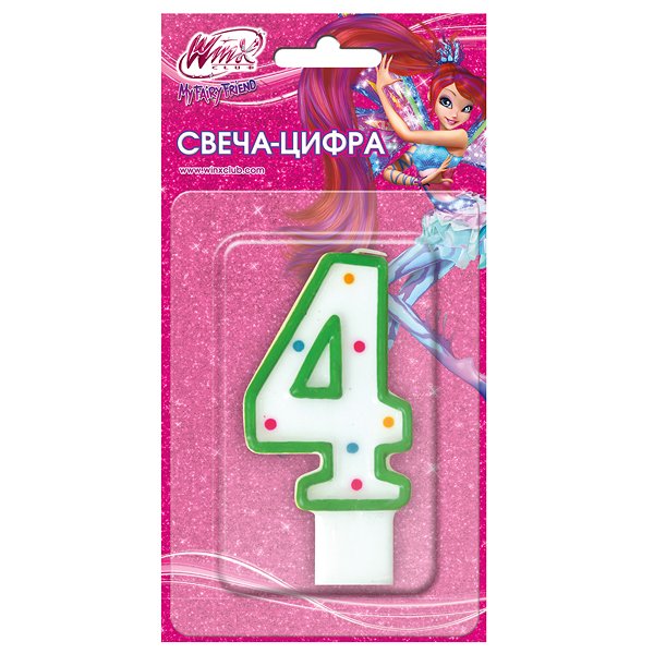 Обложка книги «Свеча-цифра "4" "Winx"»