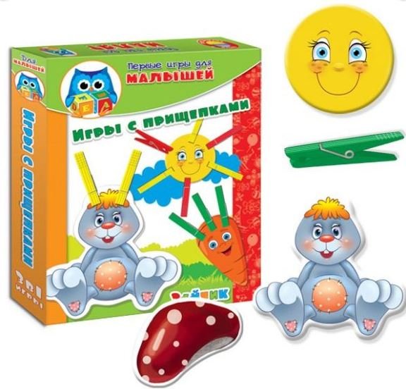 Игра с прищепками "Зайка"
