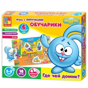 Игра с липучками "Обучарики. Где чей домик?"