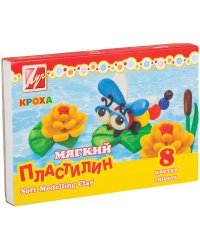 Пластилин мягкий "Кроха", 8 цветов, со стеком