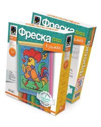 Фреска из песка "Символ года. Леденцовый петушок"