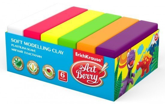 Пластилин Пластилин мягкий "Artberry. С Алоэ Вера", 6 цветов, 300 грамм