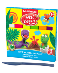 Пластилин мягкий Artberry с Алоэ Вера со стеком, 12 цветов, 240 грамм