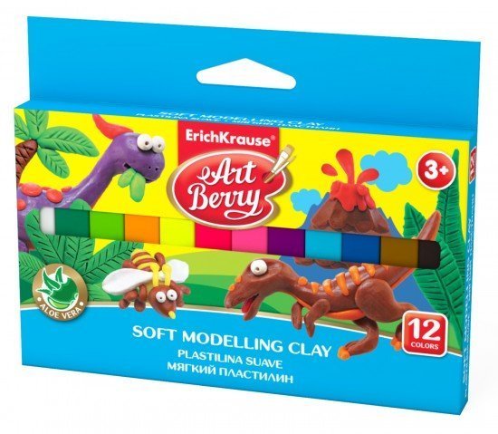 Пластилин Мягкий пластилин "ArtBerry с Алоэ Вера", 12 цветов, 180 грамм