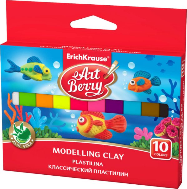 Пластилин Классический пластилин "ArtBerry с Алоэ Вера", 10 цветов, 150 грамм