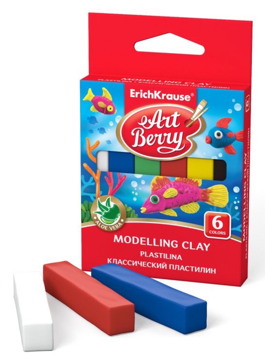 Пластилин Классический пластилин "ArtBerry с Алоэ Вера", 6 цветов, 90 грамм