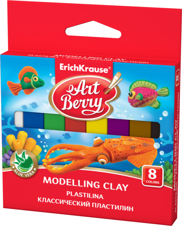 Пластилин Классический пластилин "ArtBerry с Алоэ Вера", 8 цветов, 120 грамм